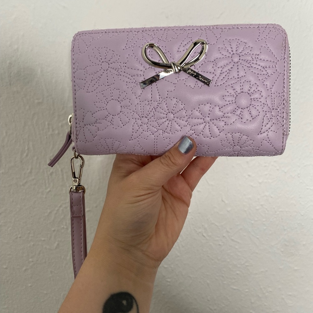 Betsey Johnson Lilac Floral Wristlet